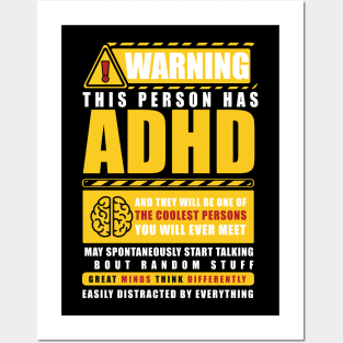 WARNING THIS PERSON HAS ADHD Posters and Art